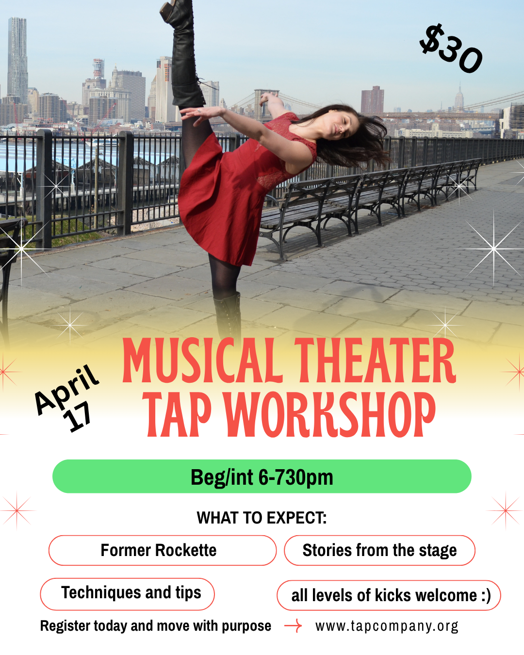 A woman kicking her leg high into the air